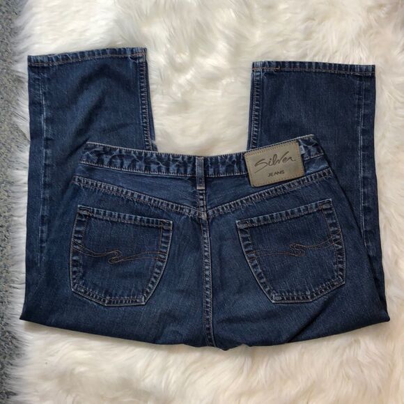 Silver Vintage 1990s Y2K Capri Length Blue Jeans Waist 30 Inches - Picture 8 of 16